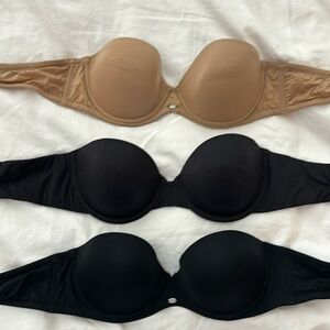 Lot of 3 Strapless Bras Size 36a, Calvin Klein, Maidenform